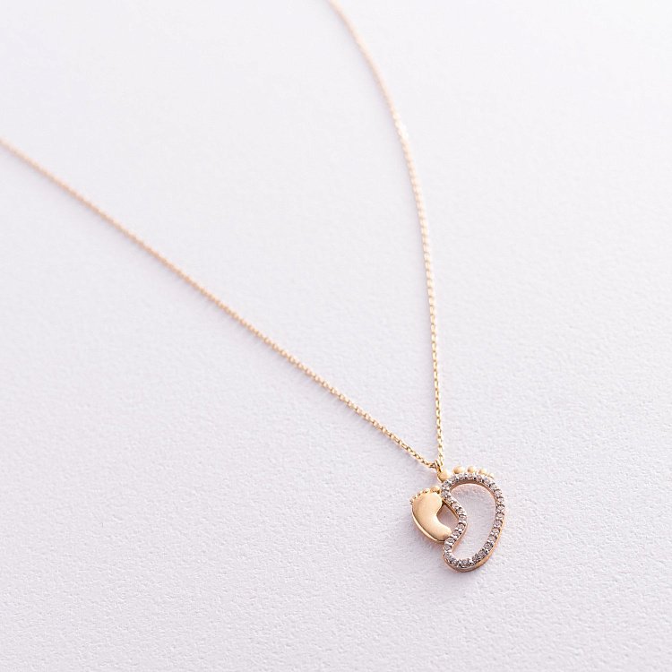 Золотое колье "Ножки младенца" кол00613 от ювелирного магазина Оникс