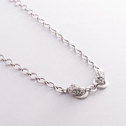 Кольє "Пантера" у білому золоті (фіаніти) кол02449 №5