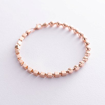 Золотий браслет "Кубики - кульки" б04534