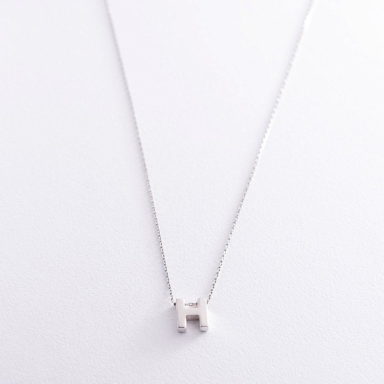 Серебряное колье с буквой "Н" 18985Н от ювелирного магазина Оникс