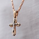 Православный крест "Распятие. Спаси и Сохрани" (эмаль, фианиты) 270054Е от ювелирного магазина Оникс - 3