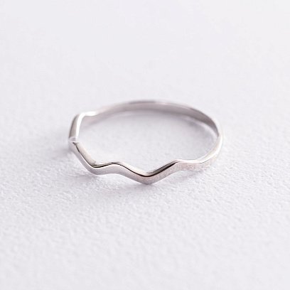 Каблучка "Хвиля" в білому золоті к06730 №6