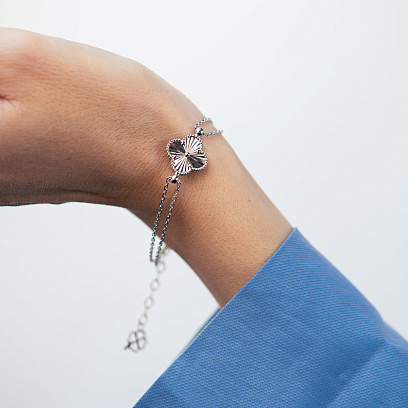 Срібний браслет "Конюшина" 141865 №5