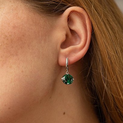 Золоті сережки "Захоплення" (синт. турмалін) с08484 №6