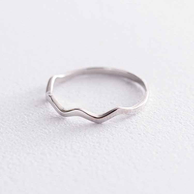 Каблучка "Хвиля" в білому золоті к06730 від ювелірного магазину Онікс - 5