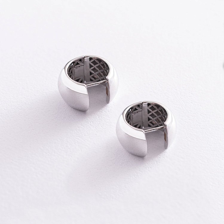 Сережки - кільця в білому золоті с07050 від ювелірного магазину Онікс - 7