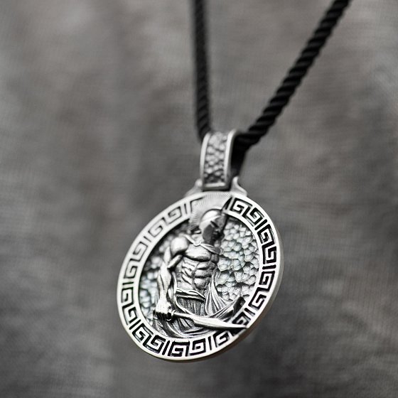 Мужской серебряный кулон "Воин. Ave, Caesar, morituri te salutant" 320п №5