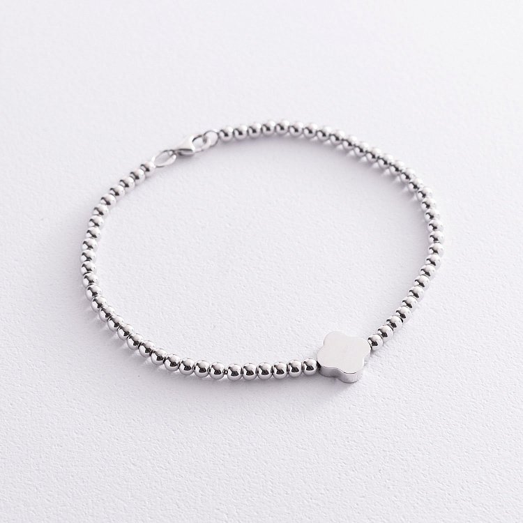 Золотой шариковый браслет "Клевер" б04758 от ювелирного магазина Оникс