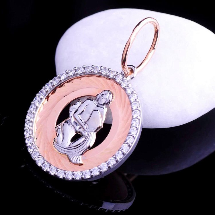 Підвіска "Знаки зодіаку - Водолій" з фіанітами п01702вд від ювелірного магазину Онікс