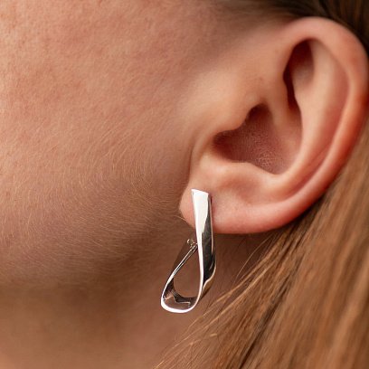 Сережки "Alicia" у білому золоті с08748 №4