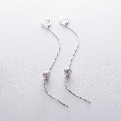 Серебряные серьги "Шарики" 122559 №6