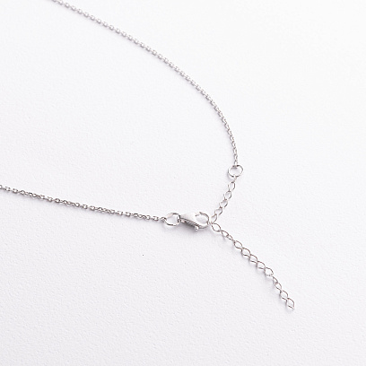 Серебряное колье с розовыми синтетическими сапфирами 8198р-PSPH №3