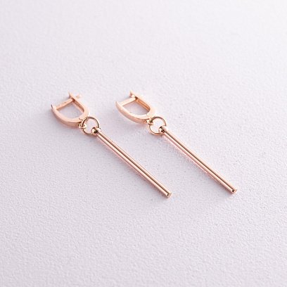 Серьги "Идеал" в красном золоте с08077 №3