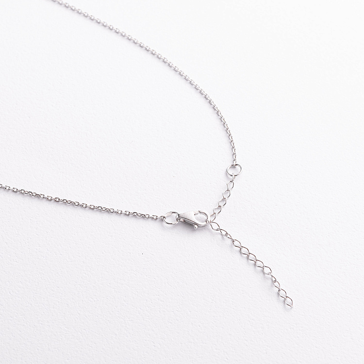 Серебряное колье с розовыми синтетическими сапфирами 8198р-PSPH от ювелирного магазина Оникс - 2