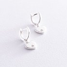 Сережки "Сердечки" з фіанітами (срібло) 122813 от ювелирного магазина Оникс - 4