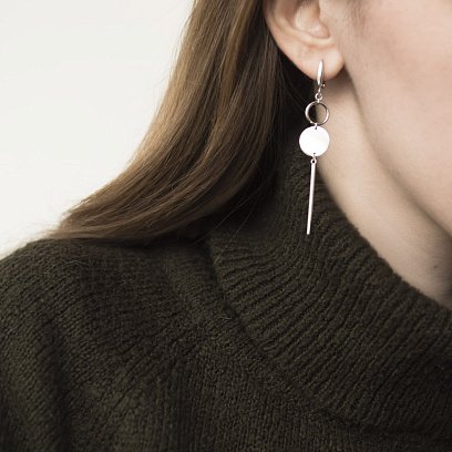 Срібні сережки "Геометрична гармонія" 122390 №3