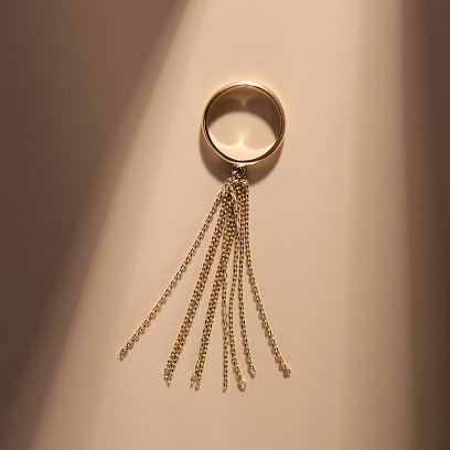 Каблучка з ланцюжками (жовте золото) к07475 №11