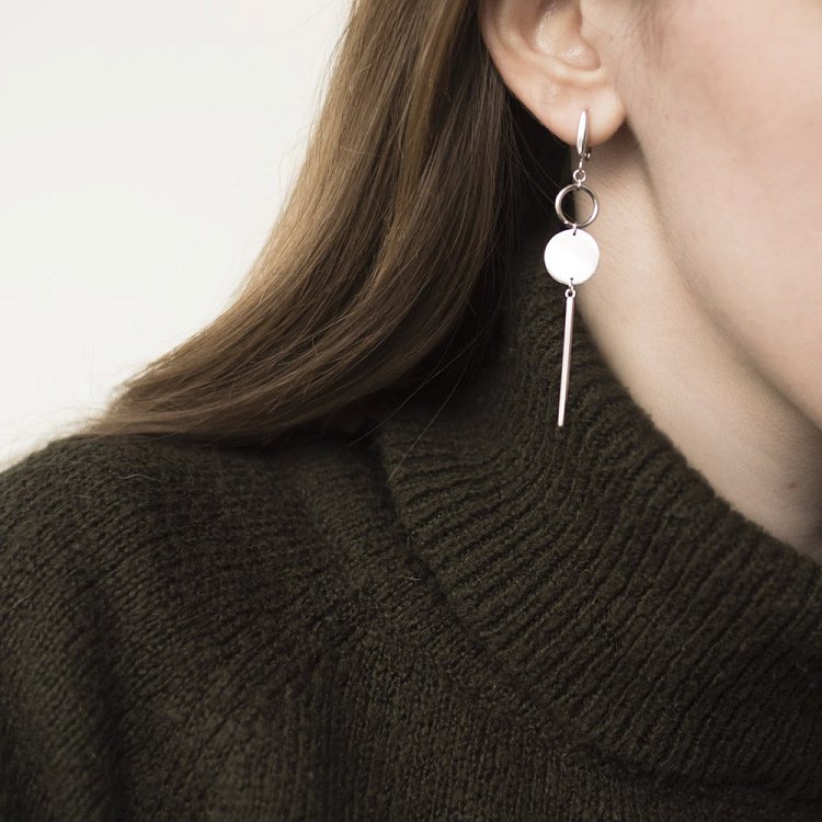 Срібні сережки "Геометрична гармонія" 122390 від ювелірного магазину Онікс - 2