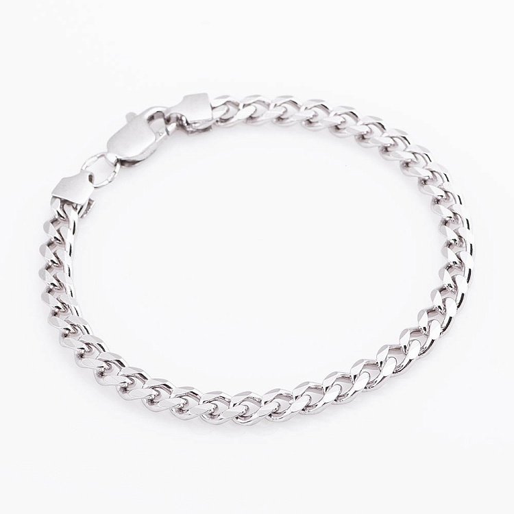 Чоловічий срібний браслет плетіння "панцирні" р020122 від ювелірного магазину Онікс