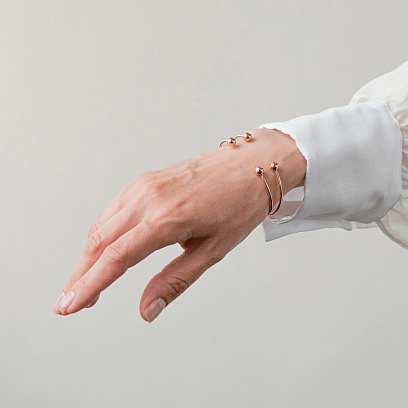 Жорсткий браслет "Кульки" (червоне золото) б05566 №4