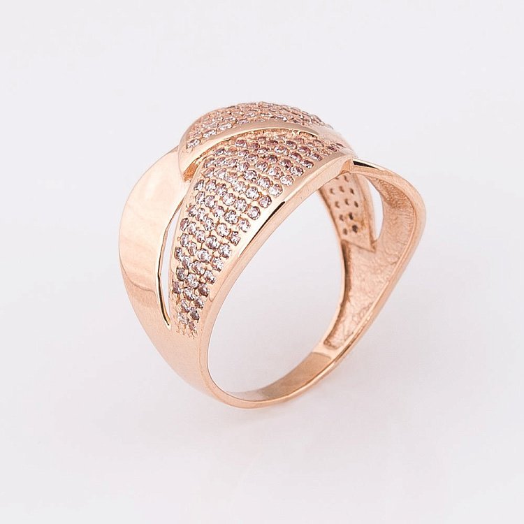 Каблучка з фіанітами к04135 від ювелірного магазину Онікс - 1