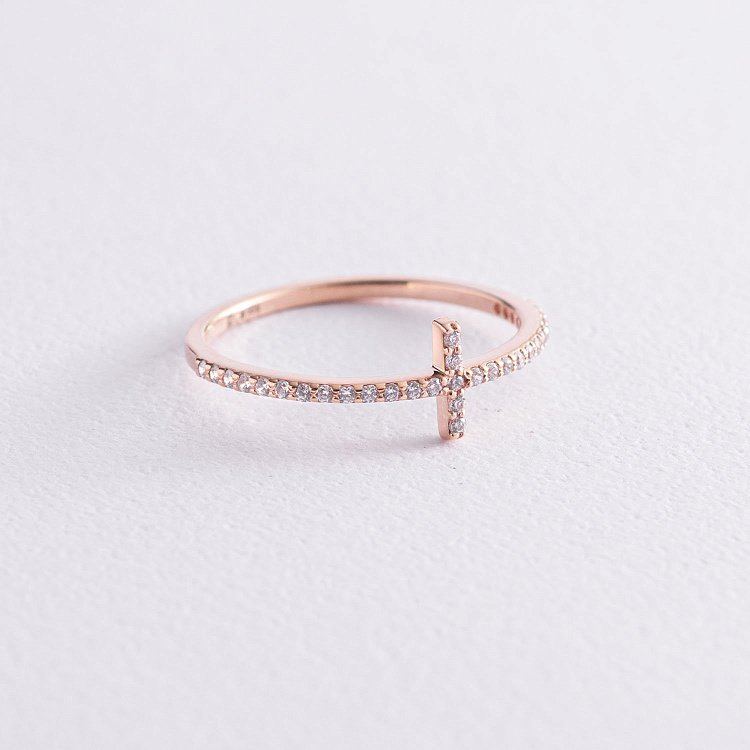 Каблучка "Дейзі" в червоному золоті (фіаніти) з3913 Каблучка "Дейзі" в червоному золоті (фіаніти) з3913 від ювелірного магазину Онікс