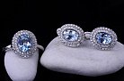 Женское кольцо с голубым топазом (фианиты) 111447 от ювелирного магазина Оникс - 1