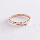 Золотое помолвочное кольцо "Сердечки" (фианиты) к05800 от ювелирного магазина Оникс - 5