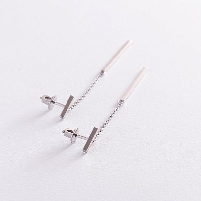Срібні сережки - пусети "Мінімал" 4960 №4