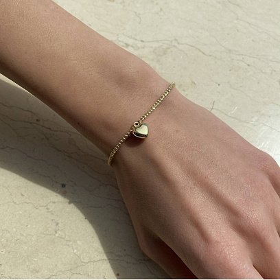 Золотий браслет "Сердечко" б03129 №4