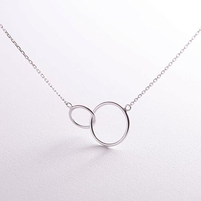 Серебряное колье "Пересечение колец" 181049