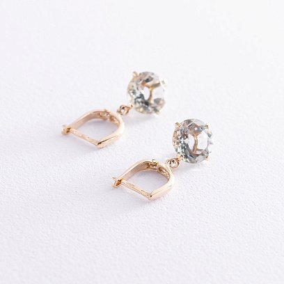 Золоті сережки "Захоплення" з аметистом с08528 №6