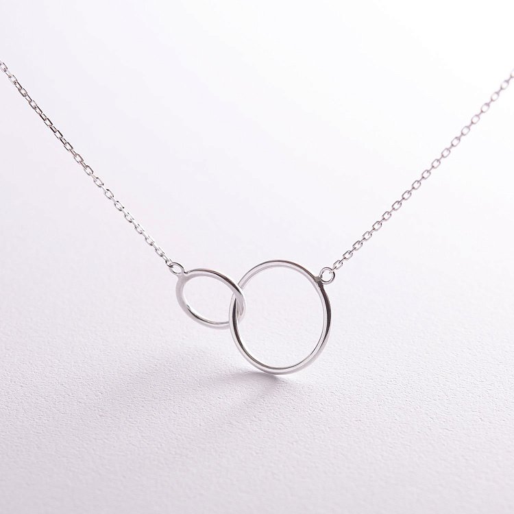 Серебряное колье "Пересечение колец" 181049 от ювелирного магазина Оникс