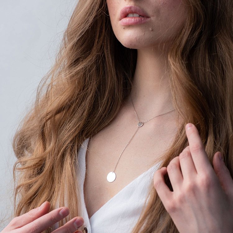 Серебряное колье "Монетки" (возможна гравировка) 181005 от ювелирного магазина Оникс - 5