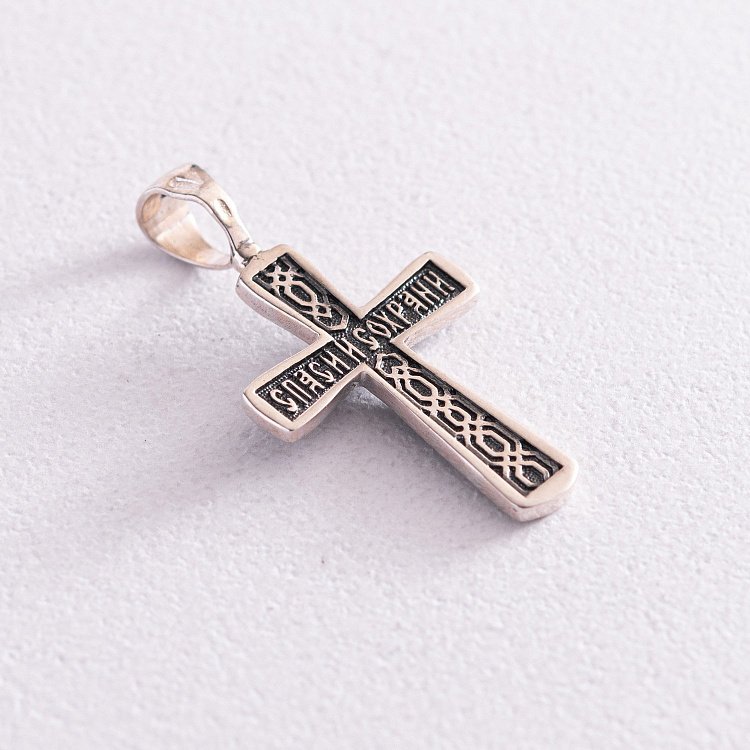 Серебряный православный крестик с распятием 131652 от ювелирного магазина Оникс - 1