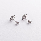 Золотые серьги - пусеты "Цветочки" с бриллиантами сб0563sm от ювелирного магазина Оникс - 2