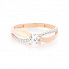 Золотое помолвочное кольцо с фианитами к03843 от ювелирного магазина Оникс - 1