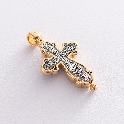 Серебряный крестик-мощевик с распятием 132497 №2