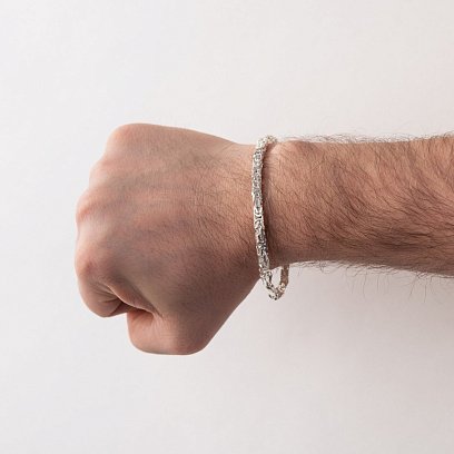 Браслет из серебра плетение Византия 14385 №2