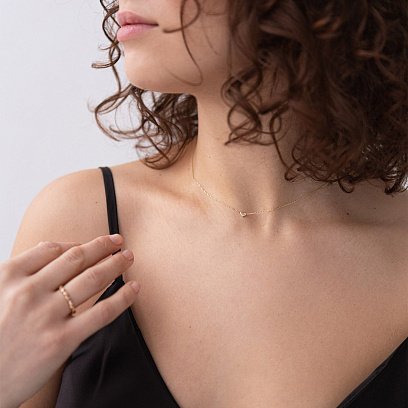 Кольє "Сердечко" в жовтому золоті  кол01772 №4