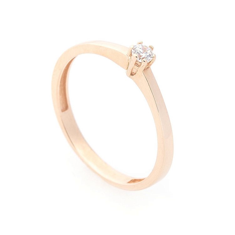 Золота заручальна каблучка з фіанітом к03539 від ювелірного магазину Онікс