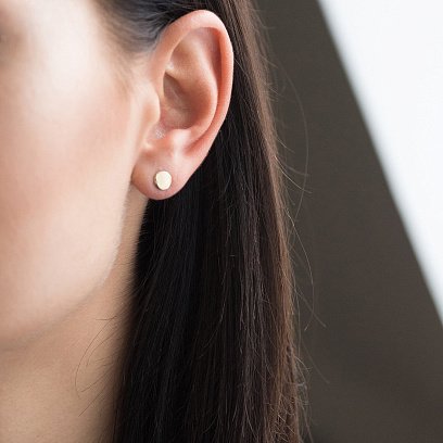 Золоті сережки-пусети "Кружечки" с06452 №2