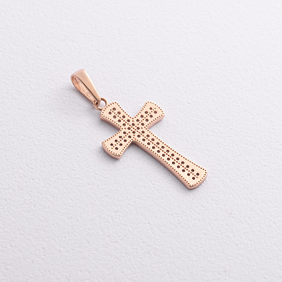 Хрестик у червоному золоті (фіаніти) п04027 №2