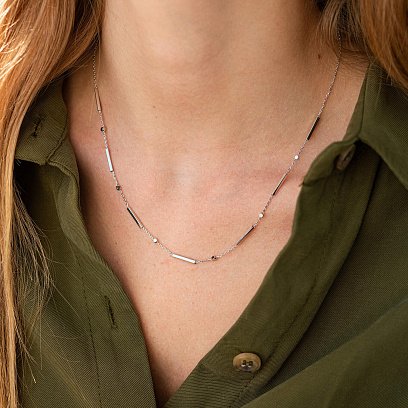 Колье - цепочка в белом золоте кол02259 №2