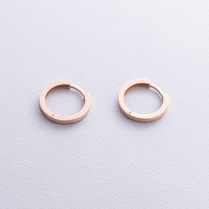 Серьги - кольца в красном золоте с08768 №3