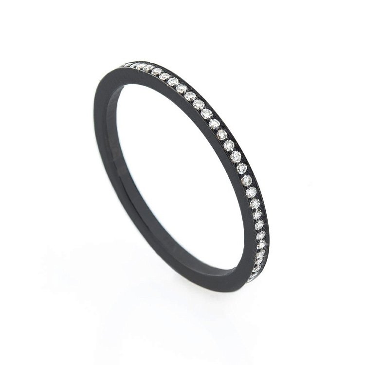 Золотое кольцо с бриллиантами (оксидирование) кб0114ch Золотое кольцо с бриллиантами (оксидирование) кб0114ch от ювелирного магазина Оникс