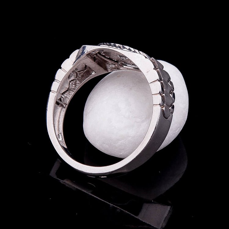 Серебряная печатка (фианиты, родий) 111400 от ювелирного магазина Оникс - 1