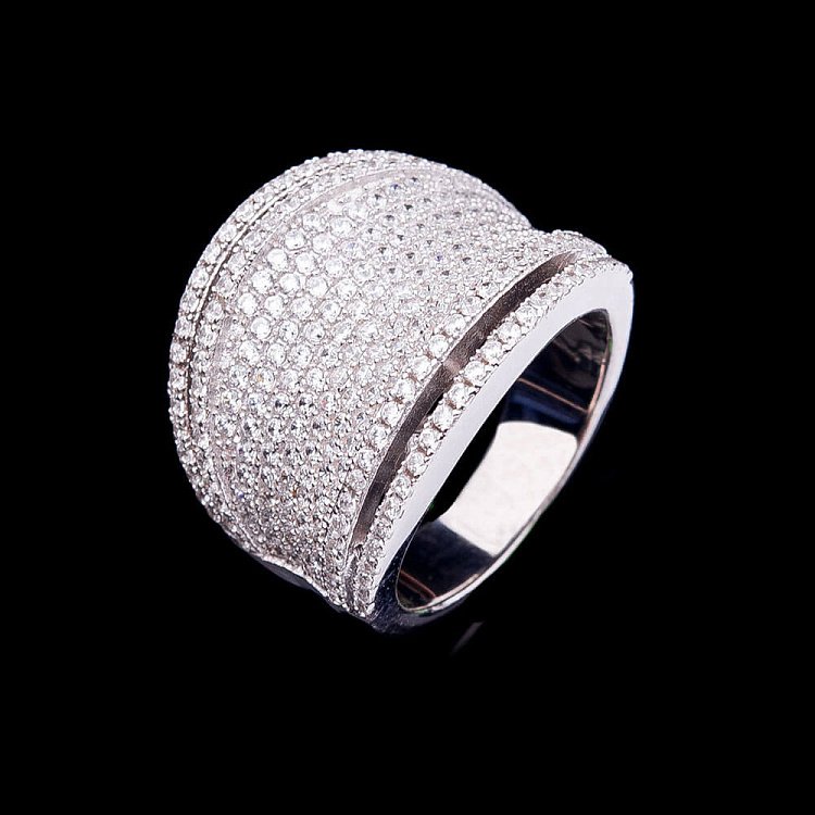 Серебряное кольцо с фианитами 111550 от ювелирного магазина Оникс - 2