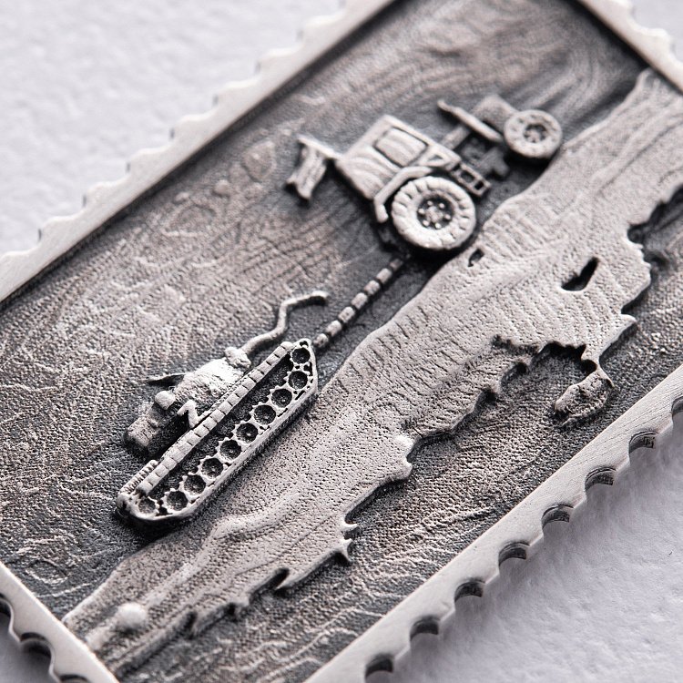 Срібний кулон "Герой на тракторі. Слава Україні" 1005 від ювелірного магазину Онікс - 8