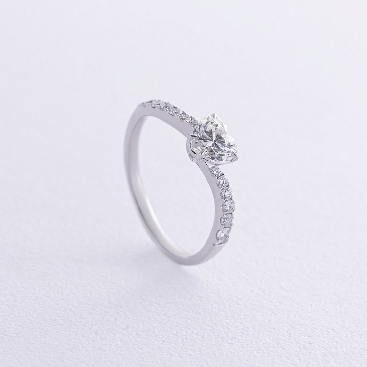 Помолвочное золотое кольцо "Сердечко" с бриллиантами кб0520nl от ювелирного магазина Оникс